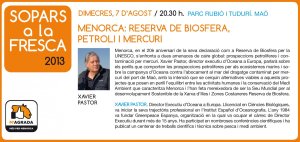 2013: Menorca: Reserva de la Biosfera, petroli i mercuri