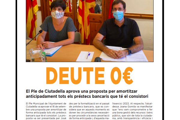 Sempre Endavant, Setembre 2021