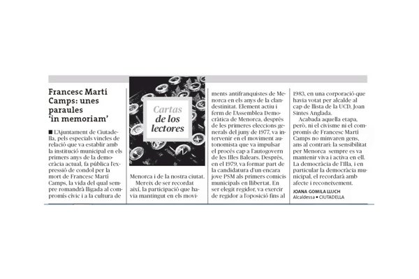 Francesc Martí Camps: unes paraules “in memoriam”