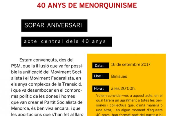 Convidada al SOPAR dels 40 anys